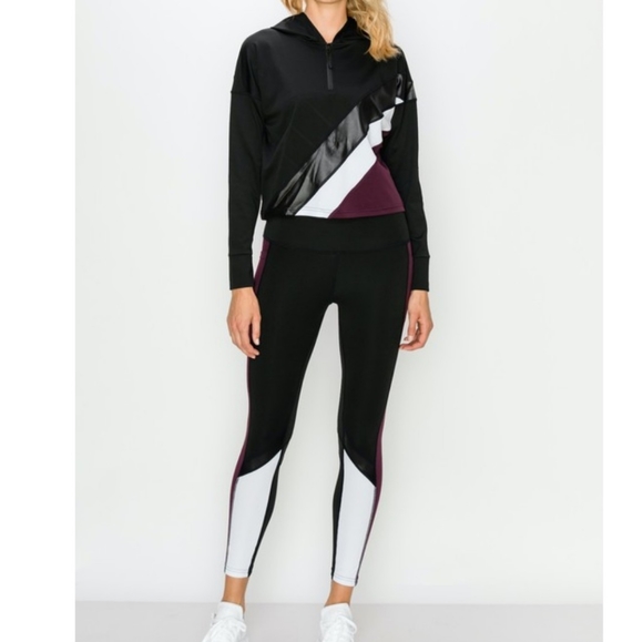 BUNDLE Color Block Hoodie jacket/leggings - Picture 4 of 8